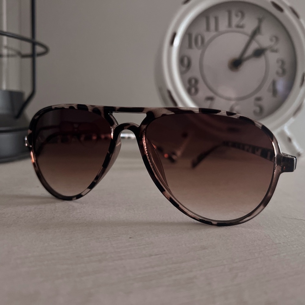 Printed retro aviator sunglasses